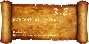 Kőrösi Erika névjegykártya